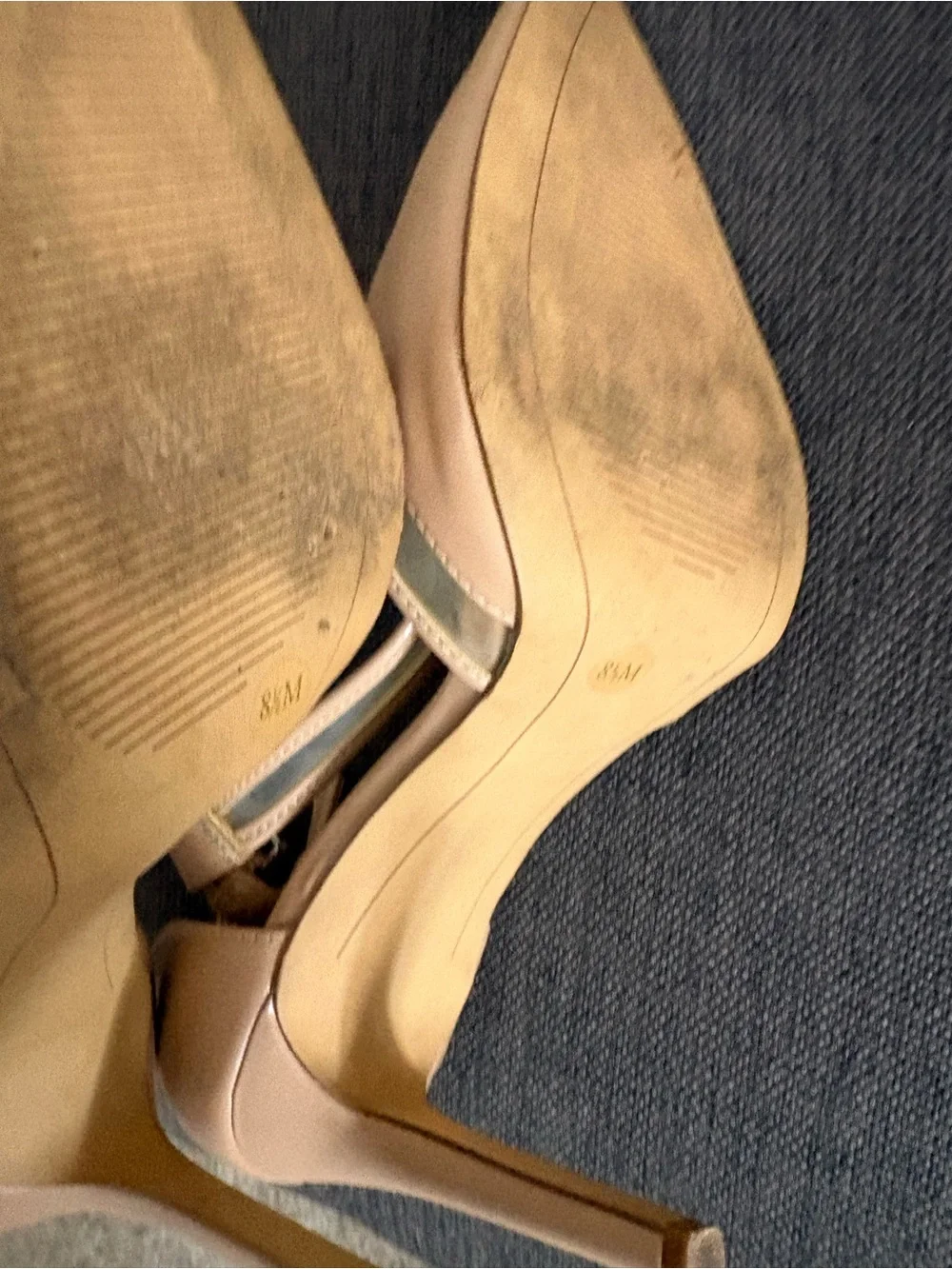 INC Women’s Beige Closed Toe Heels Faux Leather Size 8.5 Used